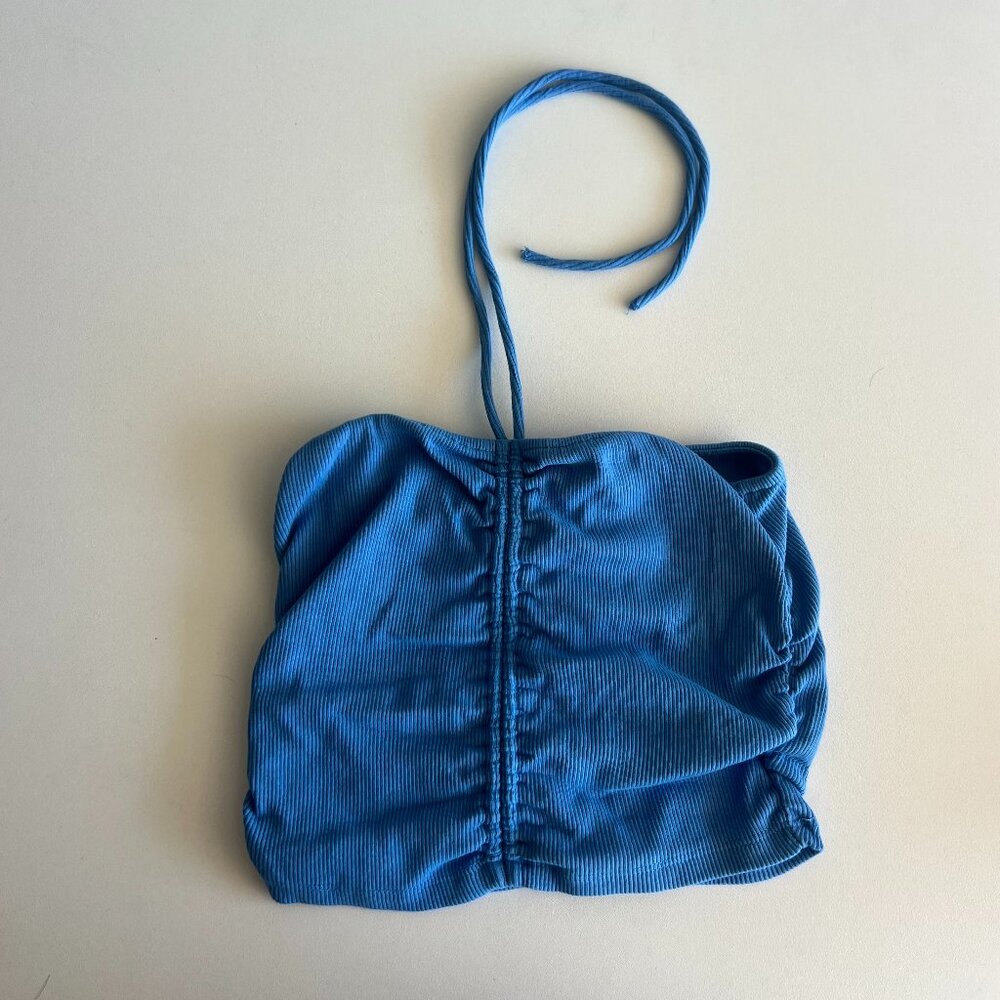 Zara Blue Tube Halter Top